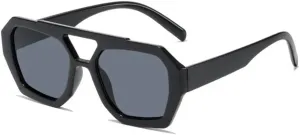 2025 Trendy Designer Square Aviator Sunglasses For Women Vintage 70s Thick Double Bridge Sun Glasses