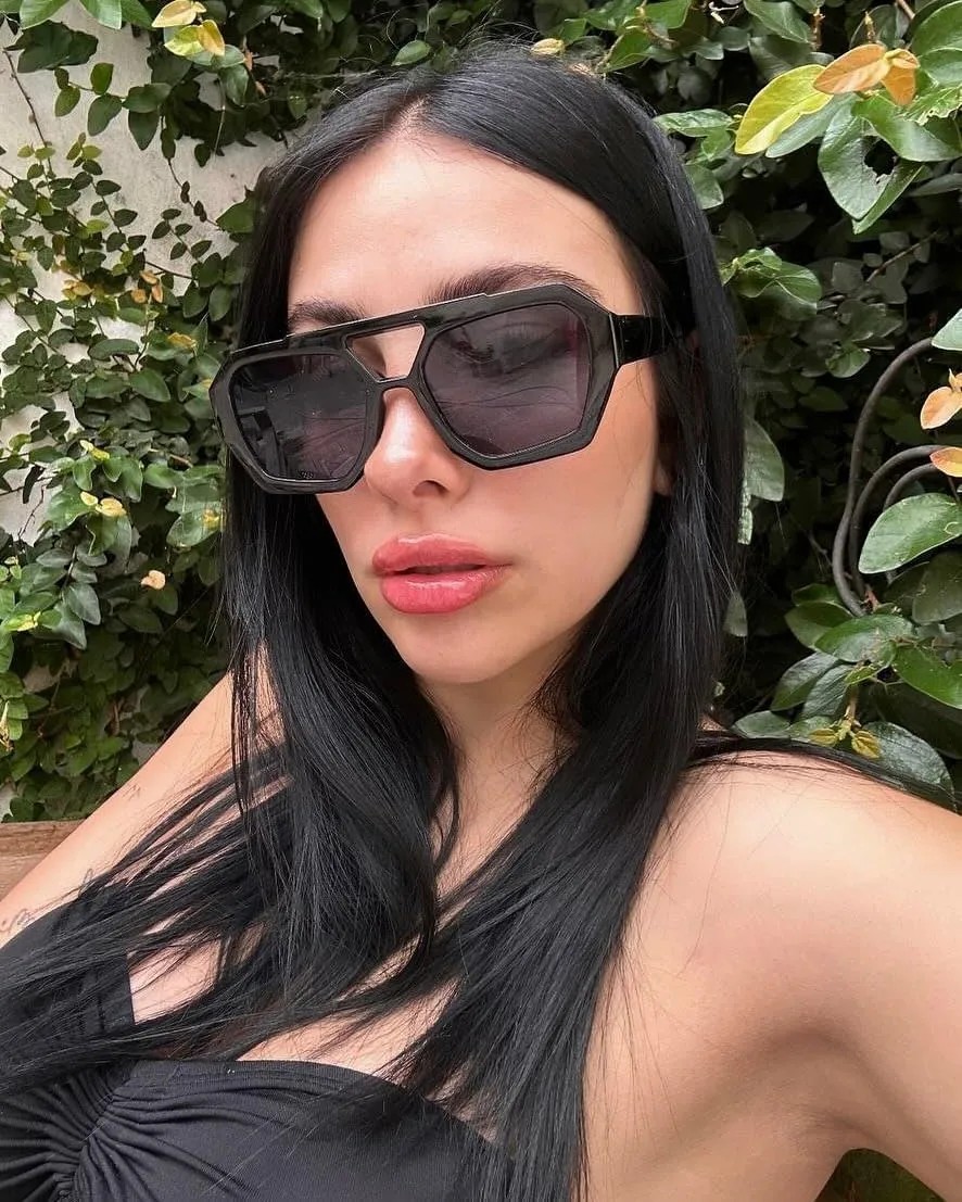 2025 Trendy Designer Square Aviator Sunglasses For Women Vintage 70s Thick Double Bridge Sun Glasses