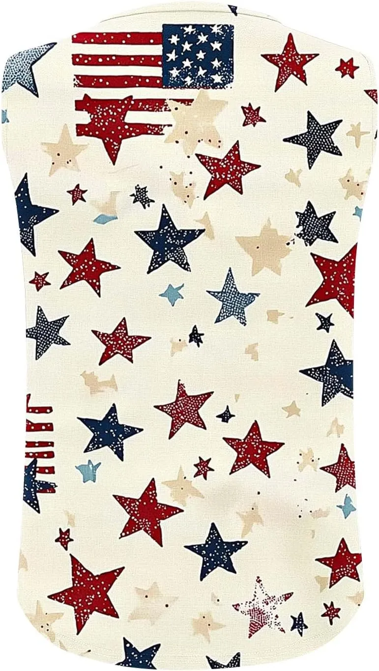 4th of July Tank Tops for Women Star Stripes Flowy Sleeveless Shirts Independence Day Patriotic Casual Summer Clothes