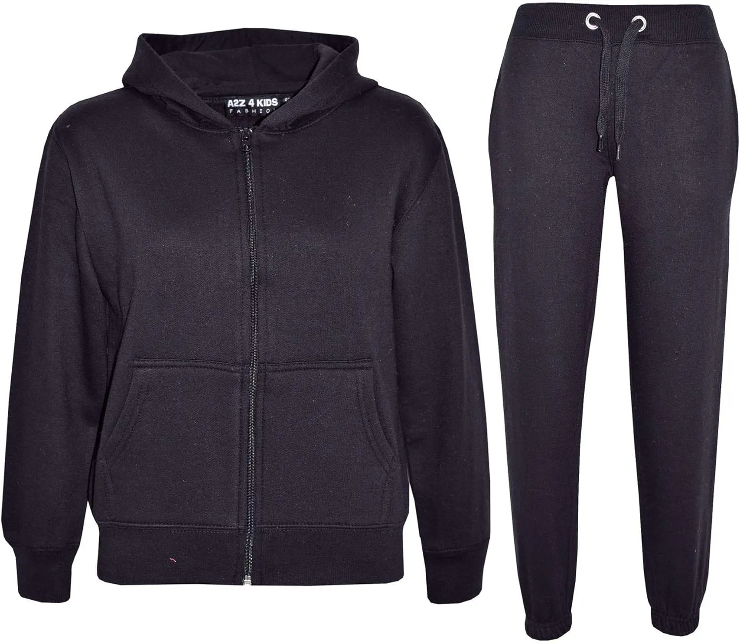 A2Z 4 Kids Unisex Plain Tracksuit Hoodie with Joggers Jogging Sweatpants Sports Activewear Set Girls Boys Age 2-13 years