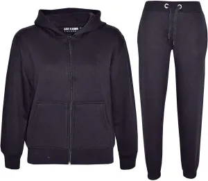 A2Z 4 Kids Unisex Plain Tracksuit Hoodie with Joggers Jogging Sweatpants Sports Activewear Set Girls Boys Age 2-13 years