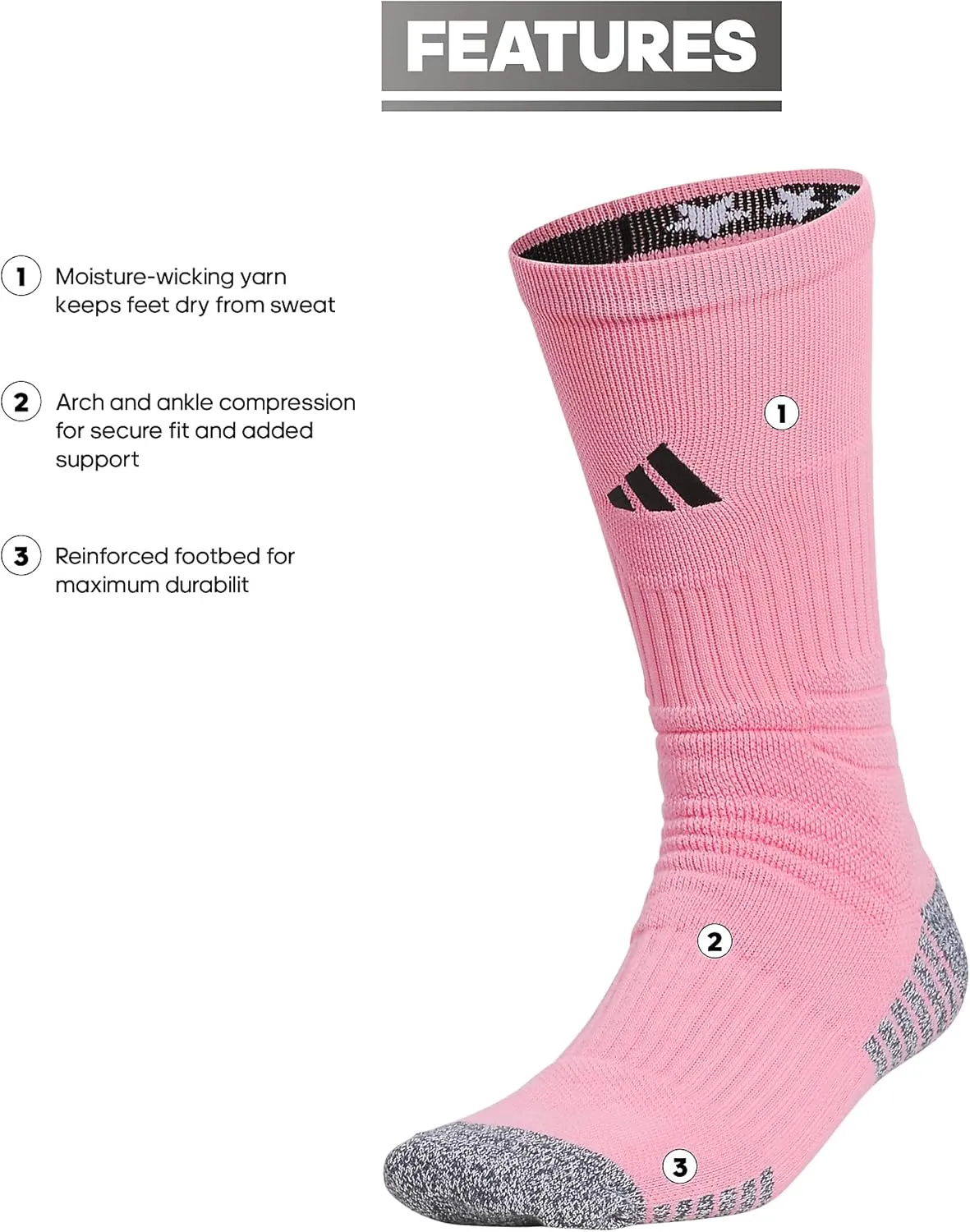 adidas 5-Star Team Cushioned Crew Socks 2.0 (1-Pair)