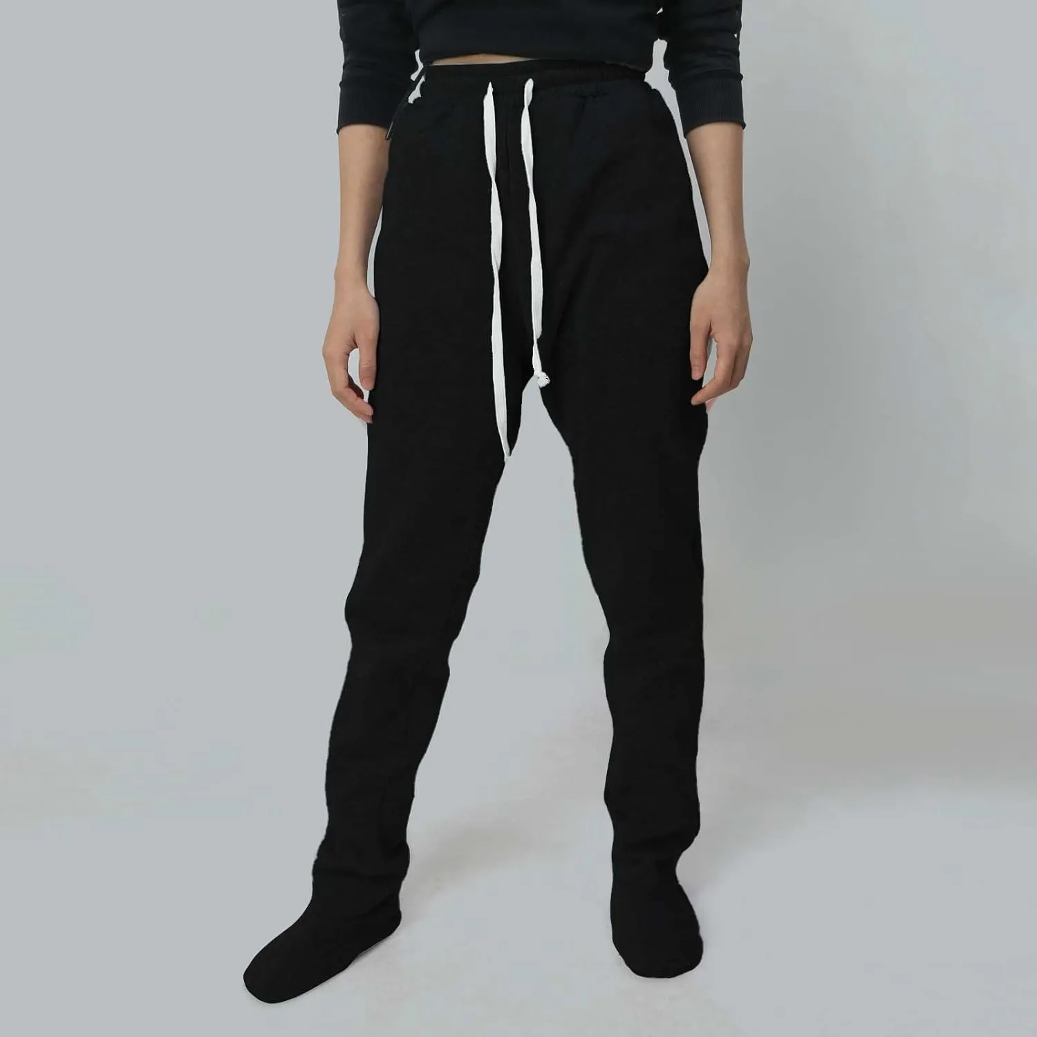 Adult Footed Sweatpants with Sherpa Fleece Lined Feet Soft and Warm Footing S-XXL