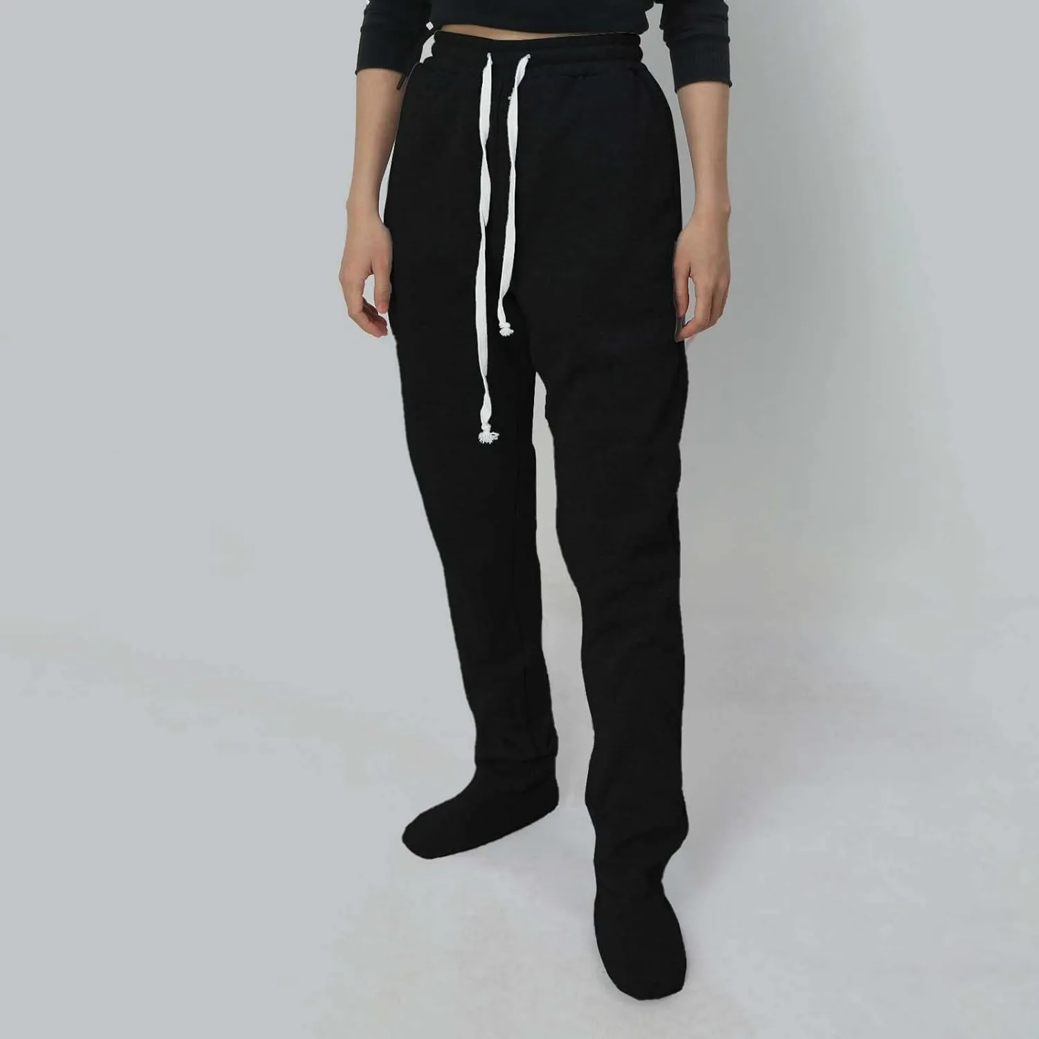 Adult Footed Sweatpants with Sherpa Fleece Lined Feet Soft and Warm Footing S-XXL