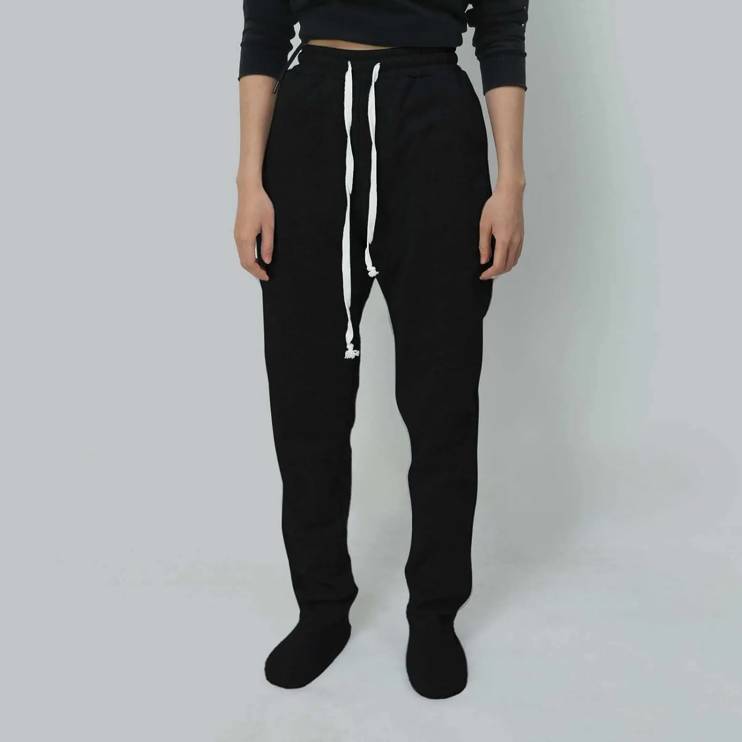 Adult Footed Sweatpants with Sherpa Fleece Lined Feet Soft and Warm Footing S-XXL