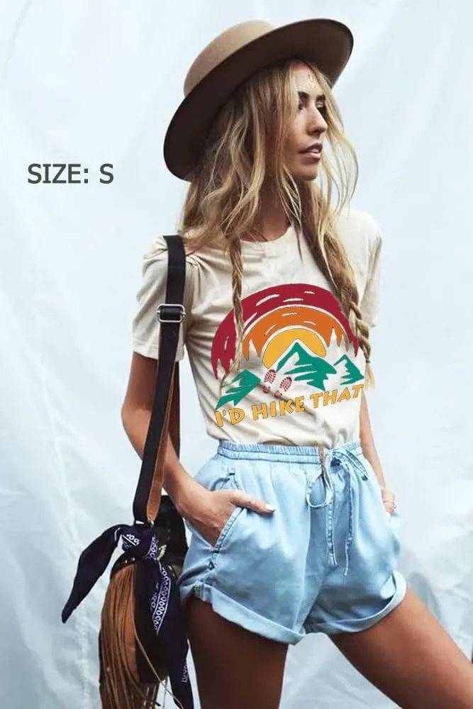 Adventure Shirts Sunrise Camping Hiking Activewear Road Trip Nature Cactus Workout Tee Top