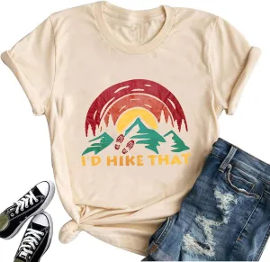 Adventure Shirts Sunrise Camping Hiking Activewear Road Trip Nature Cactus Workout Tee Top