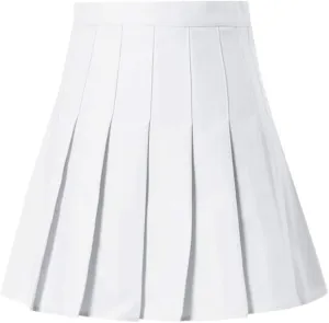 aihihe Womens Teen Girls Casual Mini Tennis Skirts Stretch Waist Flared Plain Pleated Skater Skirt High Waisted Skirt
