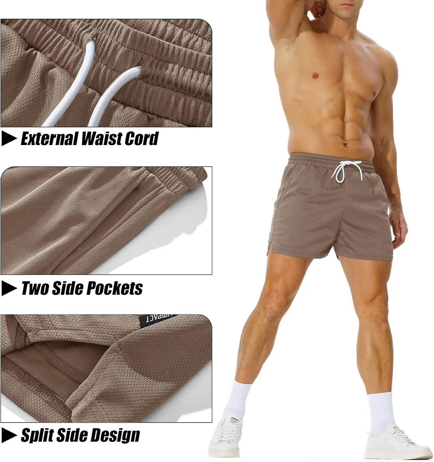AIMPACT Mens Mesh Athletic Shorts Gym Athletic Workout Shorts for Men 5 Inch Running Shorts with Pocket
