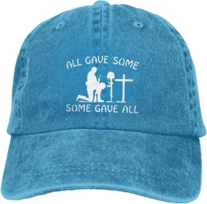 All Gave Some Sunhat Distressed Washed Denim Cowboy Baseball Cap Fashion Dad Hat Men Women
