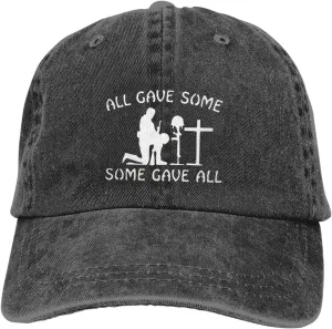 All Gave Some Sunhat Distressed Washed Denim Cowboy Baseball Cap Fashion Dad Hat Men Women