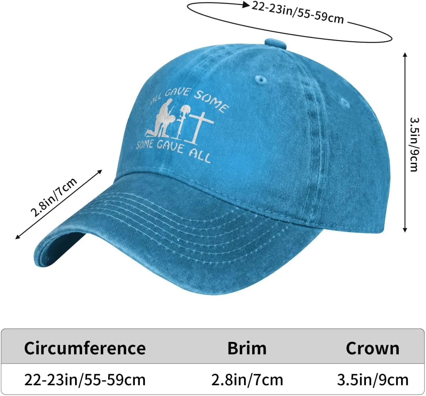 All Gave Some Sunhat Distressed Washed Denim Cowboy Baseball Cap Fashion Dad Hat Men Women