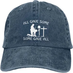 All Gave Some Sunhat Distressed Washed Denim Cowboy Baseball Cap Fashion Dad Hat Men Women