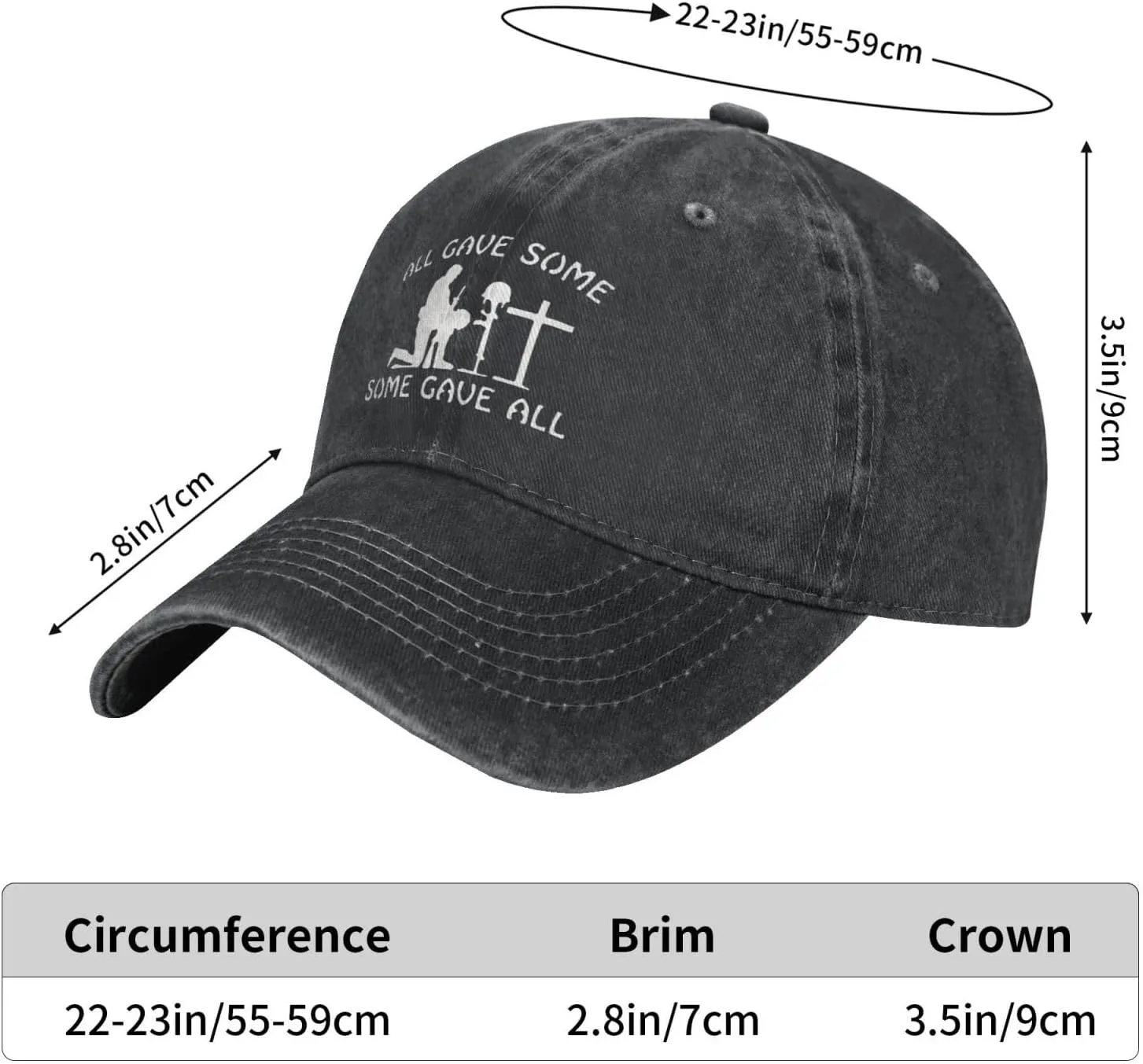 All Gave Some Sunhat Distressed Washed Denim Cowboy Baseball Cap Fashion Dad Hat Men Women
