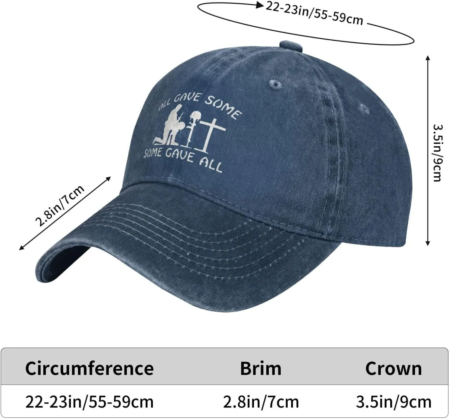 All Gave Some Sunhat Distressed Washed Denim Cowboy Baseball Cap Fashion Dad Hat Men Women