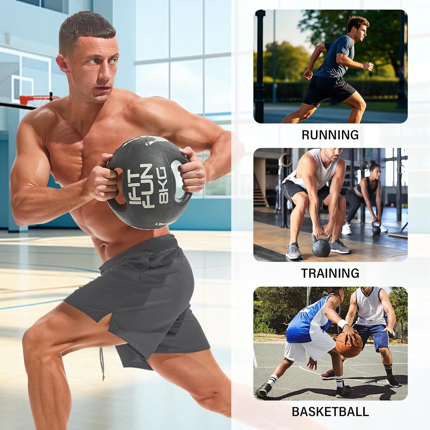 AMY COULEE Mens Mesh Running Shorts 5 Inch Workout Quick Dry Basketball Shorts with Pockets