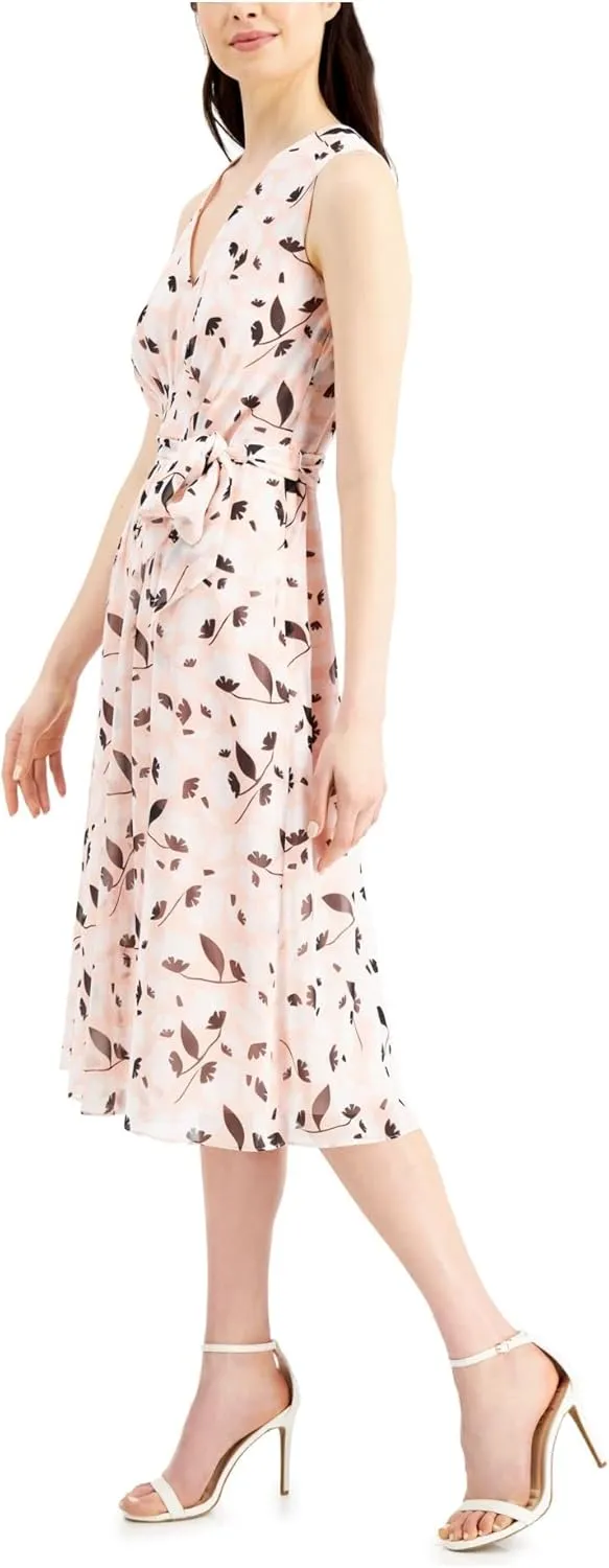 Anne Klein Women's Sleeveless V-Neck Midi Dress