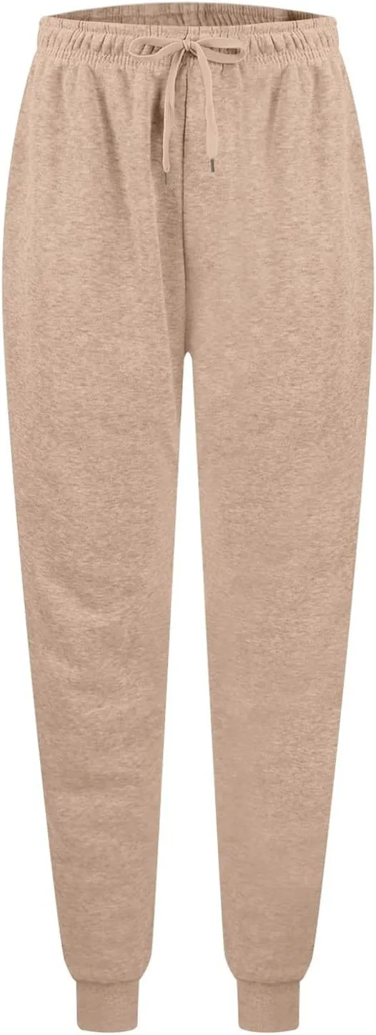Baggy Sweatpants for Women Fleece Drawstring High Waisted Athletic Joggers Fall Comfy Lounge Pants with Pockets