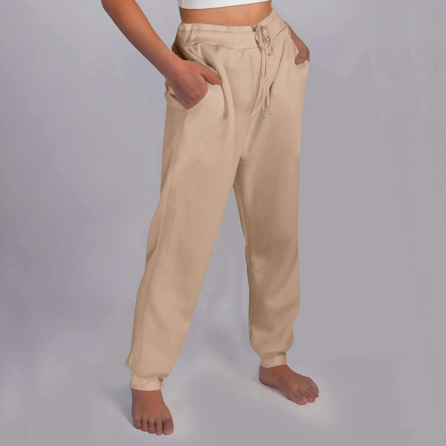 Baggy Sweatpants for Women Fleece Drawstring High Waisted Athletic Joggers Fall Comfy Lounge Pants with Pockets