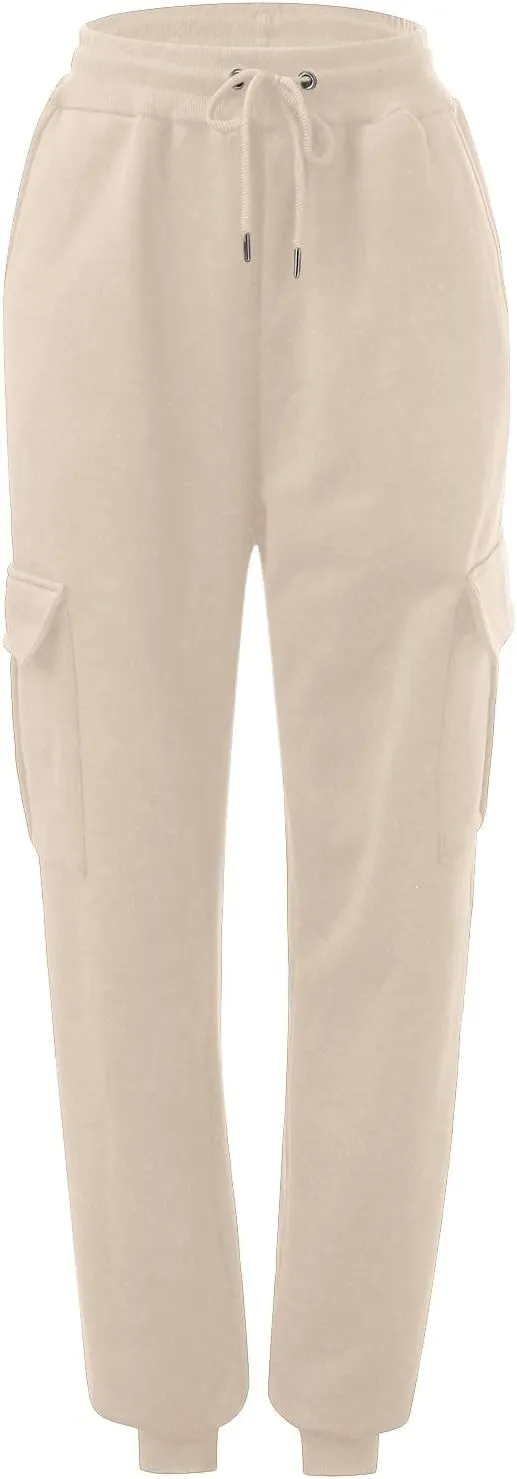 Baggy Sweatpants for Women Ladies Solid Color Drawstring Elastic Elastic High Waisted Drawstring Pants with Pockets