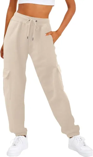 Baggy Sweatpants for Women Ladies Solid Color Drawstring Elastic Elastic High Waisted Drawstring Pants with Pockets