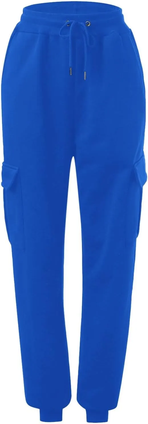 Baggy Sweatpants for Women Ladies Solid Color Drawstring Elastic Elastic High Waisted Drawstring Pants with Pockets