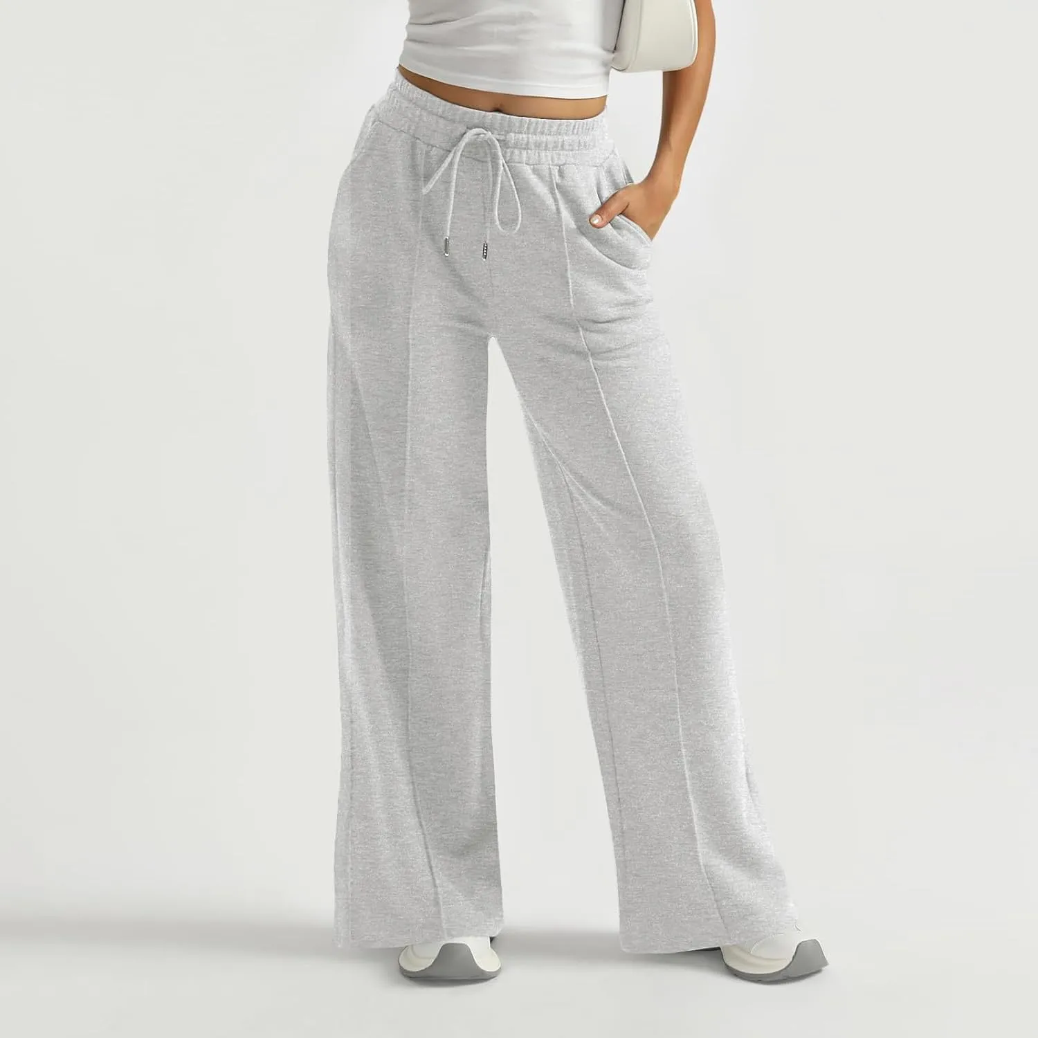 Baggy Sweatpants for Women Oversized Baggy Drawstring High Waisted Joggers with Pockets Casual Lounge Pants