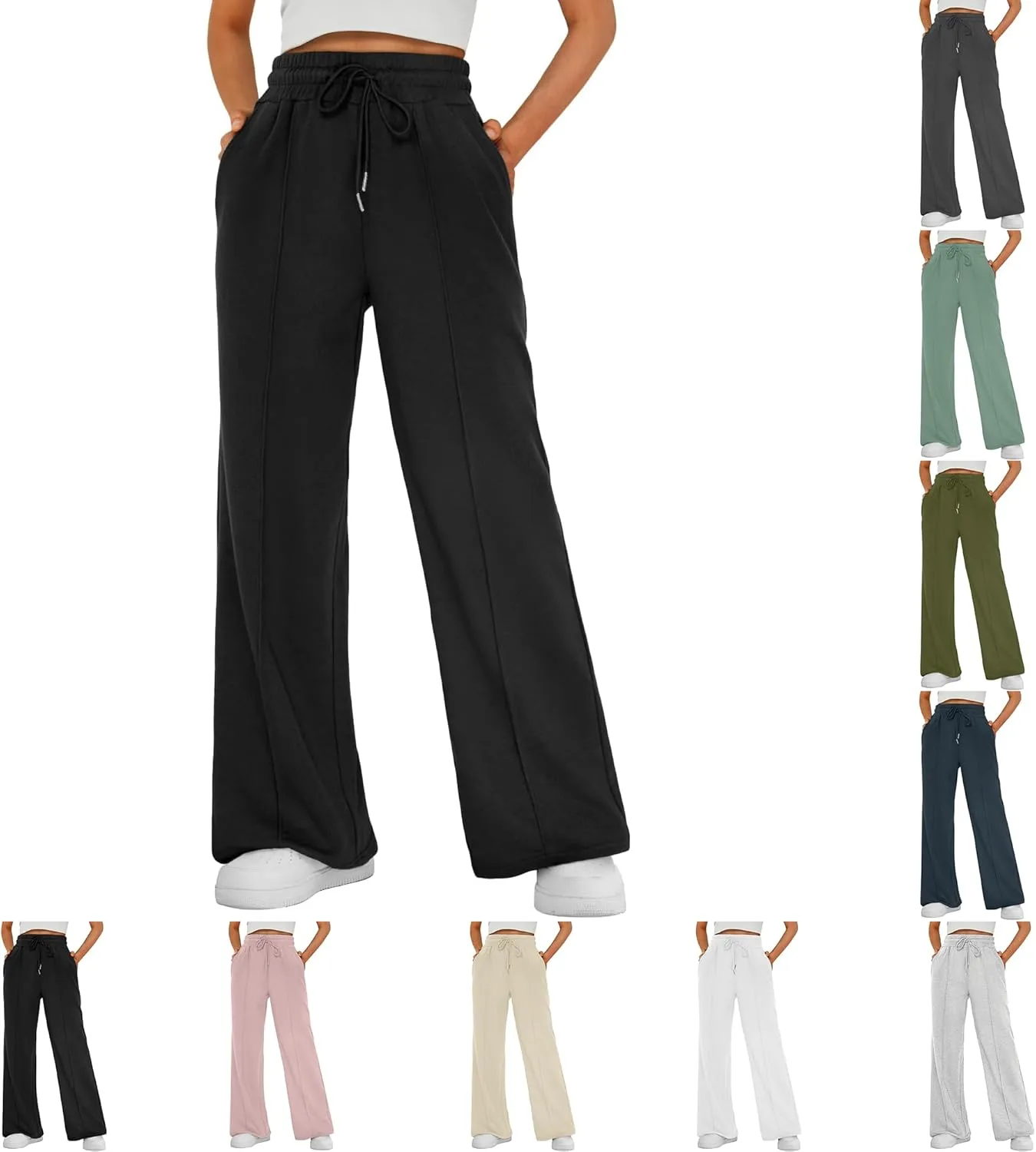 Baggy Sweatpants for Women Oversized Baggy Drawstring High Waisted Joggers with Pockets Casual Lounge Pants