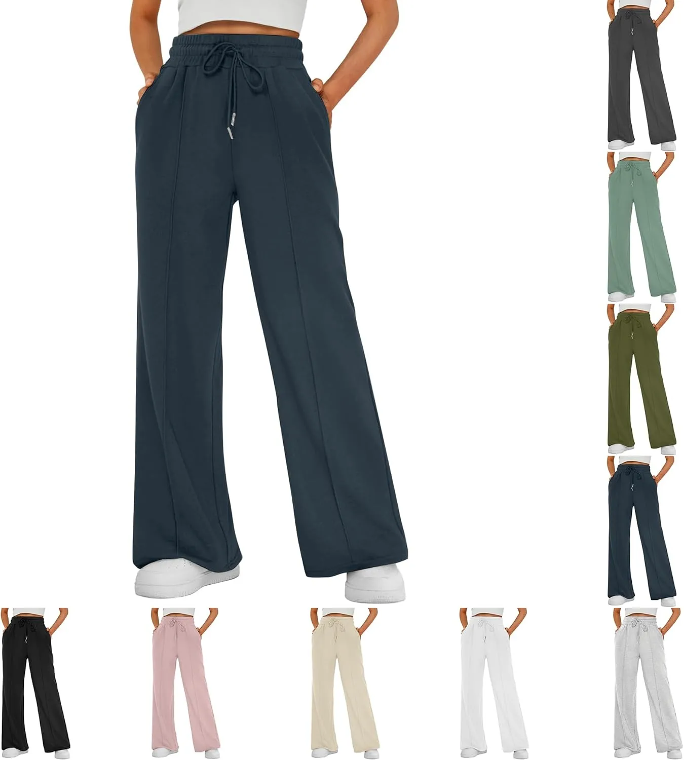 Baggy Sweatpants for Women Oversized Baggy Drawstring High Waisted Joggers with Pockets Casual Lounge Pants