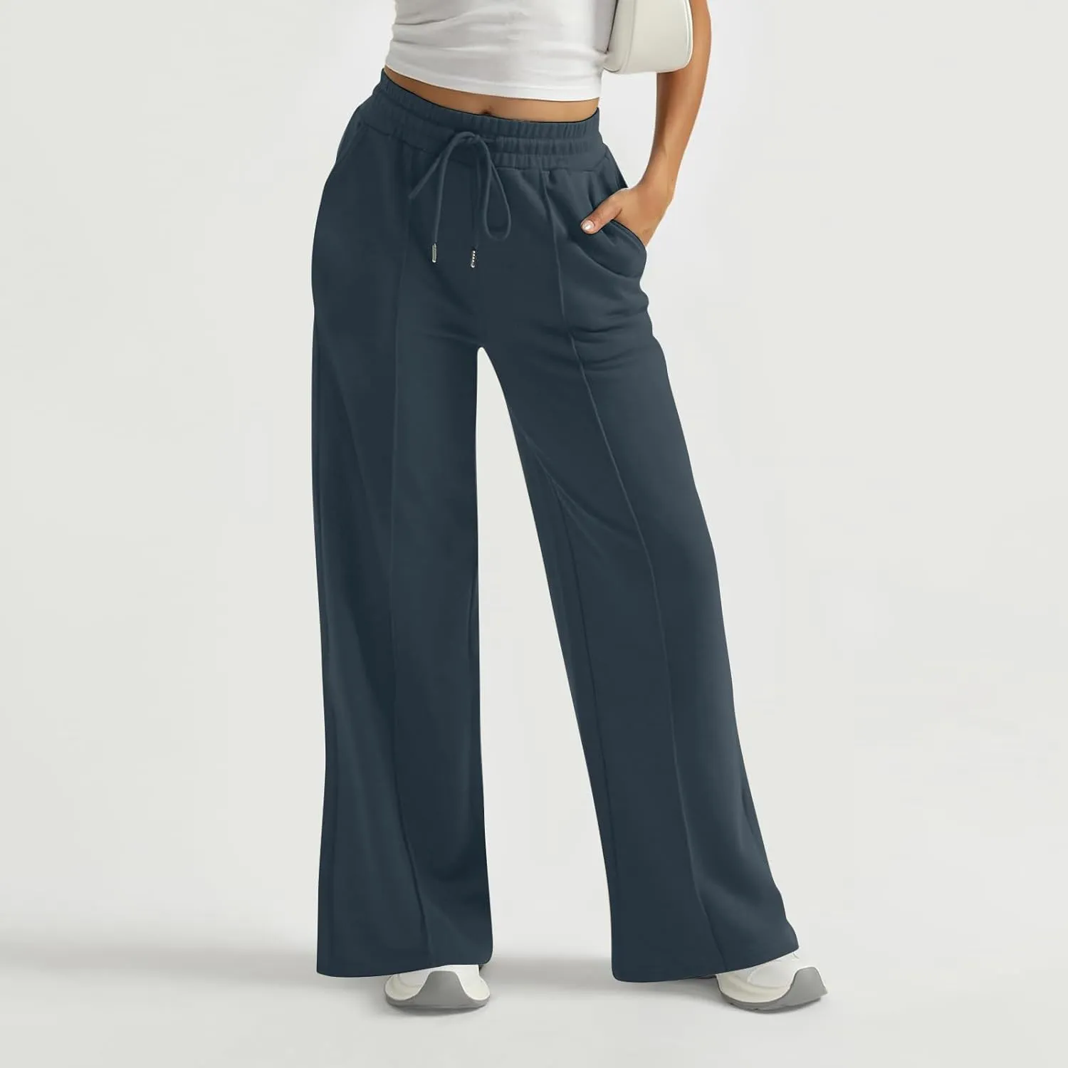 Baggy Sweatpants for Women Oversized Baggy Drawstring High Waisted Joggers with Pockets Casual Lounge Pants