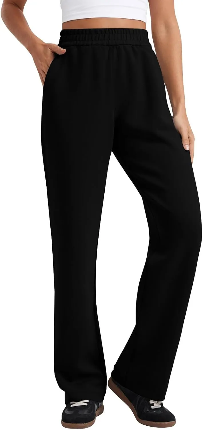 Baggy Wide Leg Sweatpants Casual Drawstring High Waisted Workout Pants with Pockets Lightweight Yoga Lounge Pants