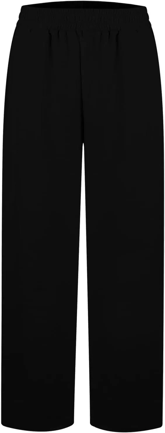 Baggy Wide Leg Sweatpants Casual Drawstring High Waisted Workout Pants with Pockets Lightweight Yoga Lounge Pants