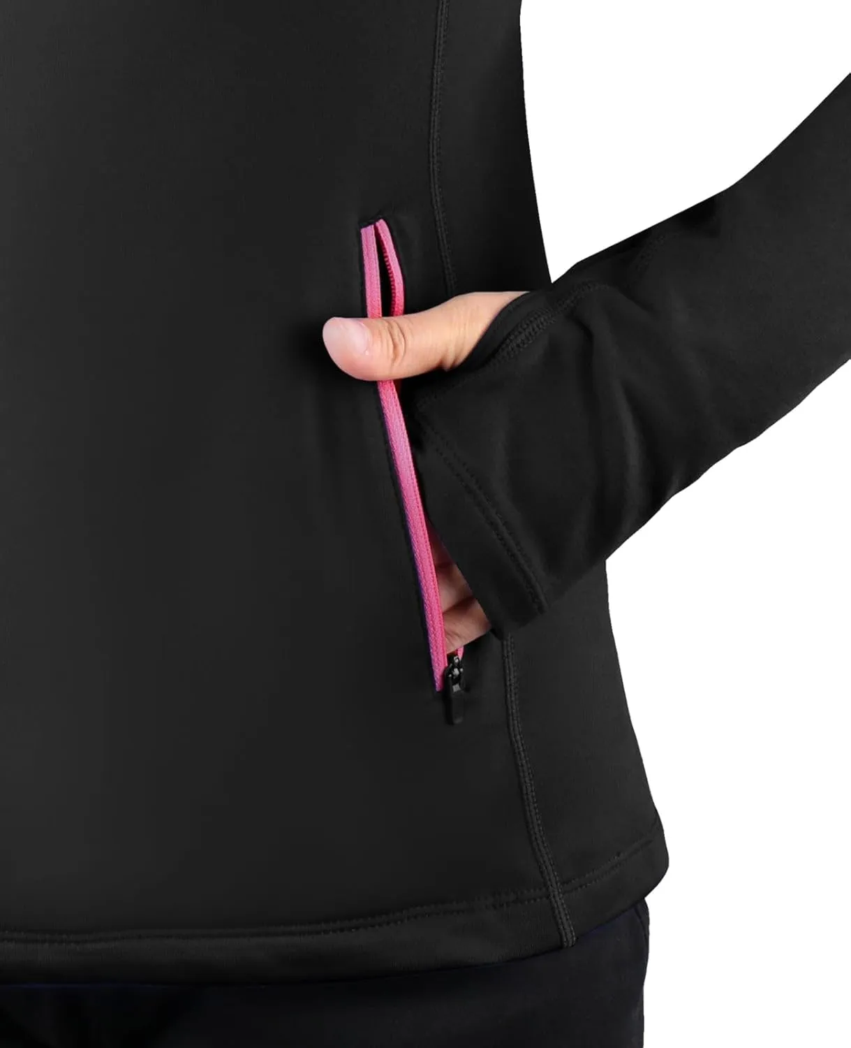 baleaf Women's Running Jacket Thermal Fleece Pullover Half Zip Tops Thumbholes Winter Long Sleeve Cold Weather