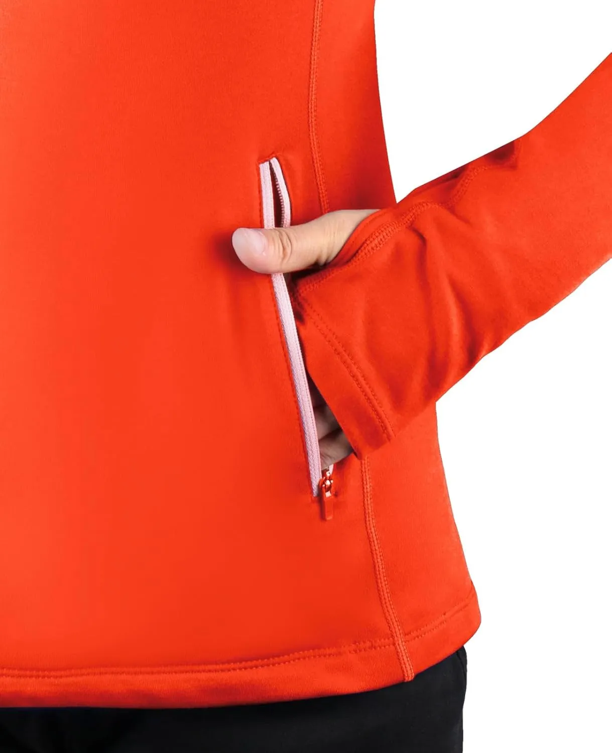 baleaf Women's Running Jacket Thermal Fleece Pullover Half Zip Tops Thumbholes Winter Long Sleeve Cold Weather