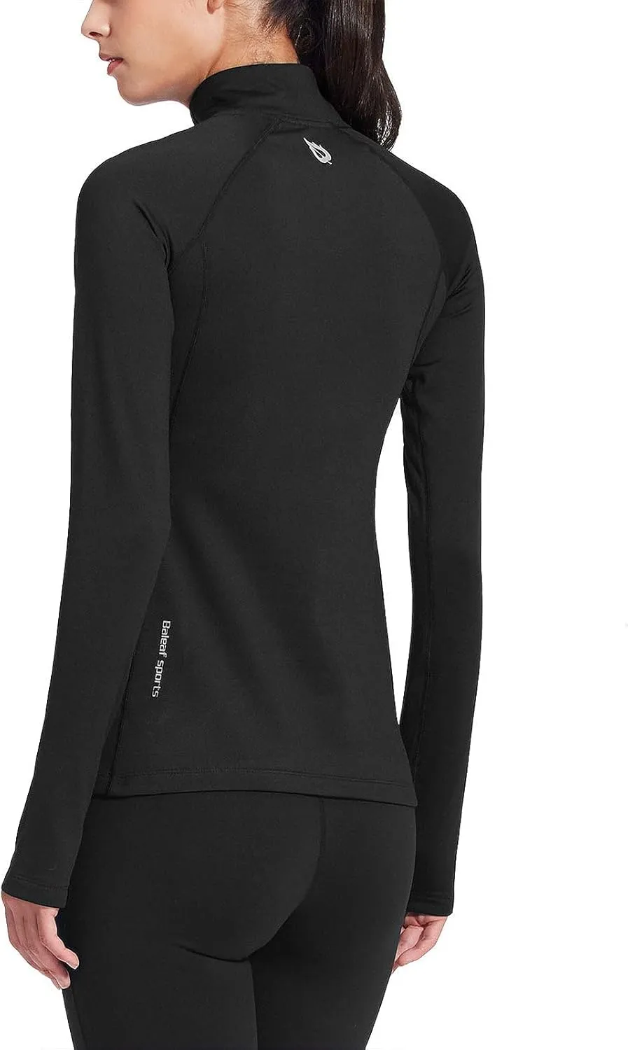 baleaf Women's Running Jacket Thermal Fleece Pullover Half Zip Tops Thumbholes Winter Long Sleeve Cold Weather