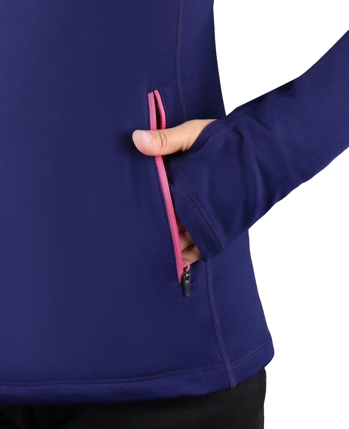 baleaf Women's Running Jacket Thermal Fleece Pullover Half Zip Tops Thumbholes Winter Long Sleeve Cold Weather