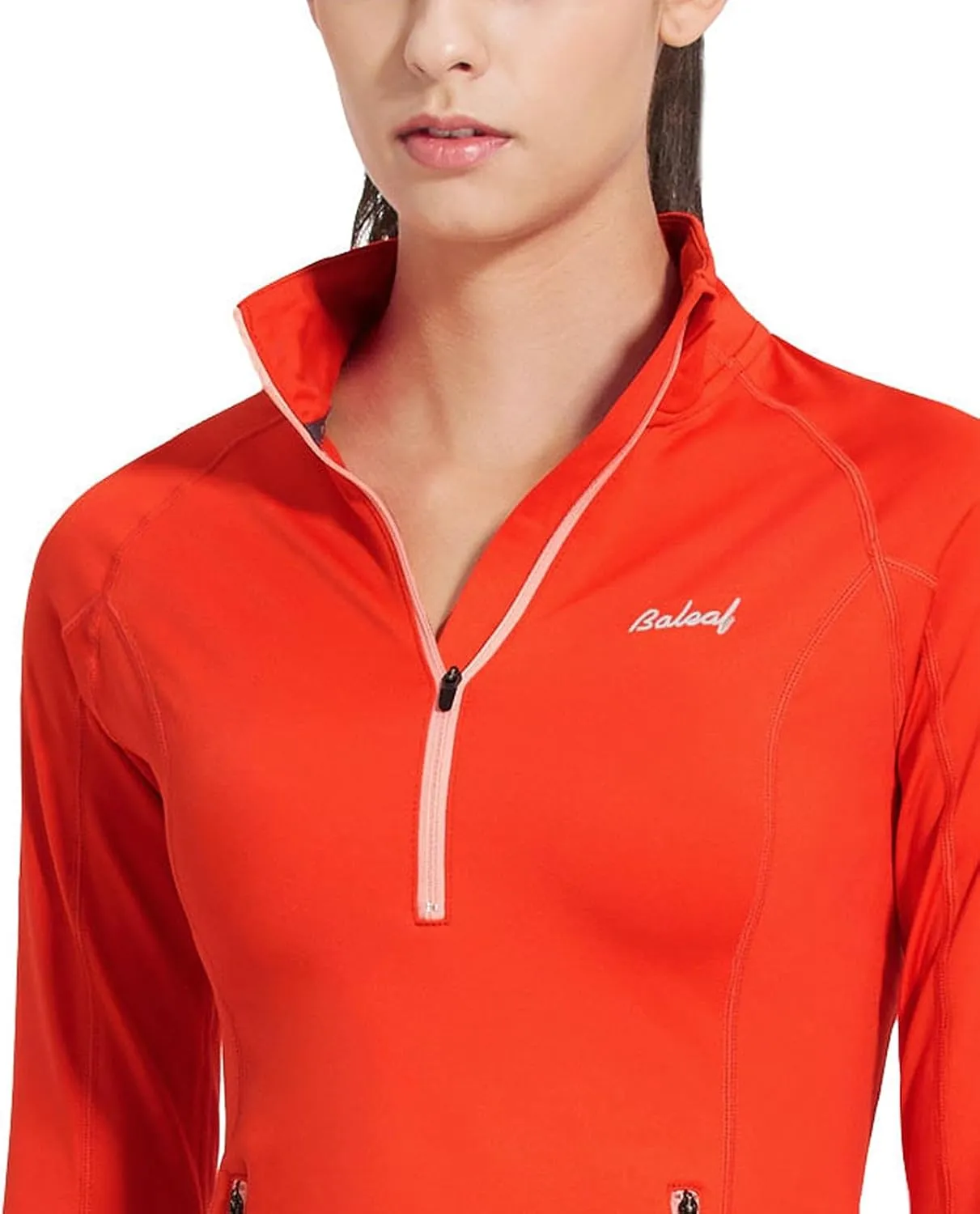 baleaf Women's Running Jacket Thermal Fleece Pullover Half Zip Tops Thumbholes Winter Long Sleeve Cold Weather
