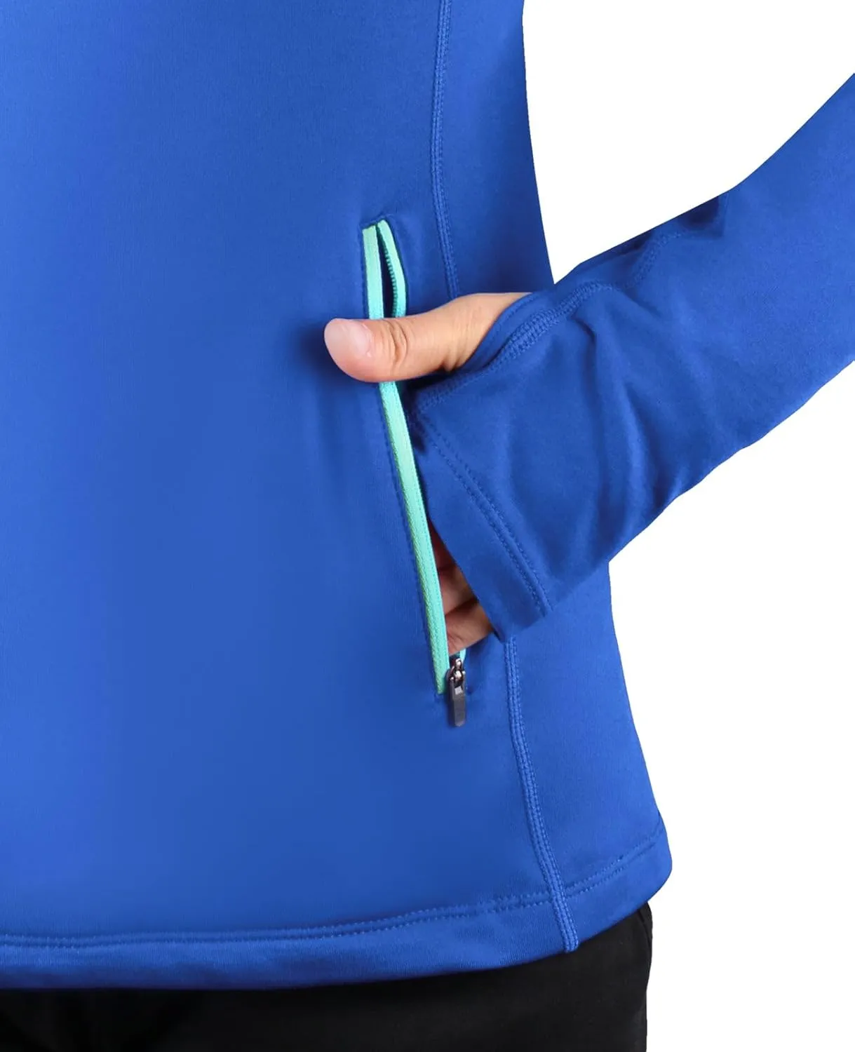 baleaf Women's Running Jacket Thermal Fleece Pullover Half Zip Tops Thumbholes Winter Long Sleeve Cold Weather