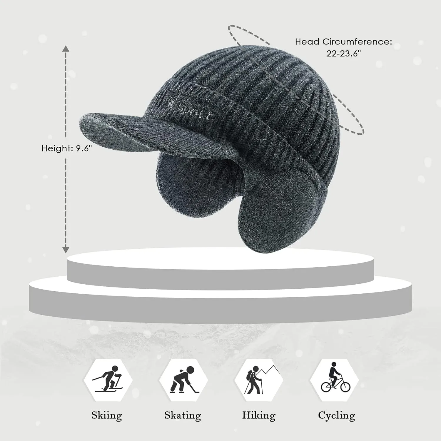 BAVST Hat for Men Knitted Beanie Women Winter Hats Men’s Stretchy Caps Outdoor Beanies Fleece Lined Ear Warmer