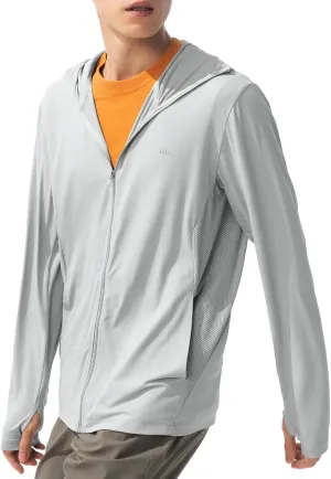 BENEUNDER Men's UPF 50  Sun Protection Lightweight Hoodie Jacket Long Sleeve Active Sun Shirts for Outdoor Hiking Workout