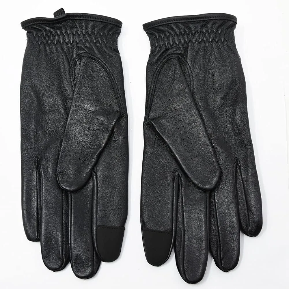 Beretta Unisex Leather Shooting Gloves with Touch-Screen Compatible Index Finger - Breathable Soft Thin Maximum Grip Adjustable Cuffs