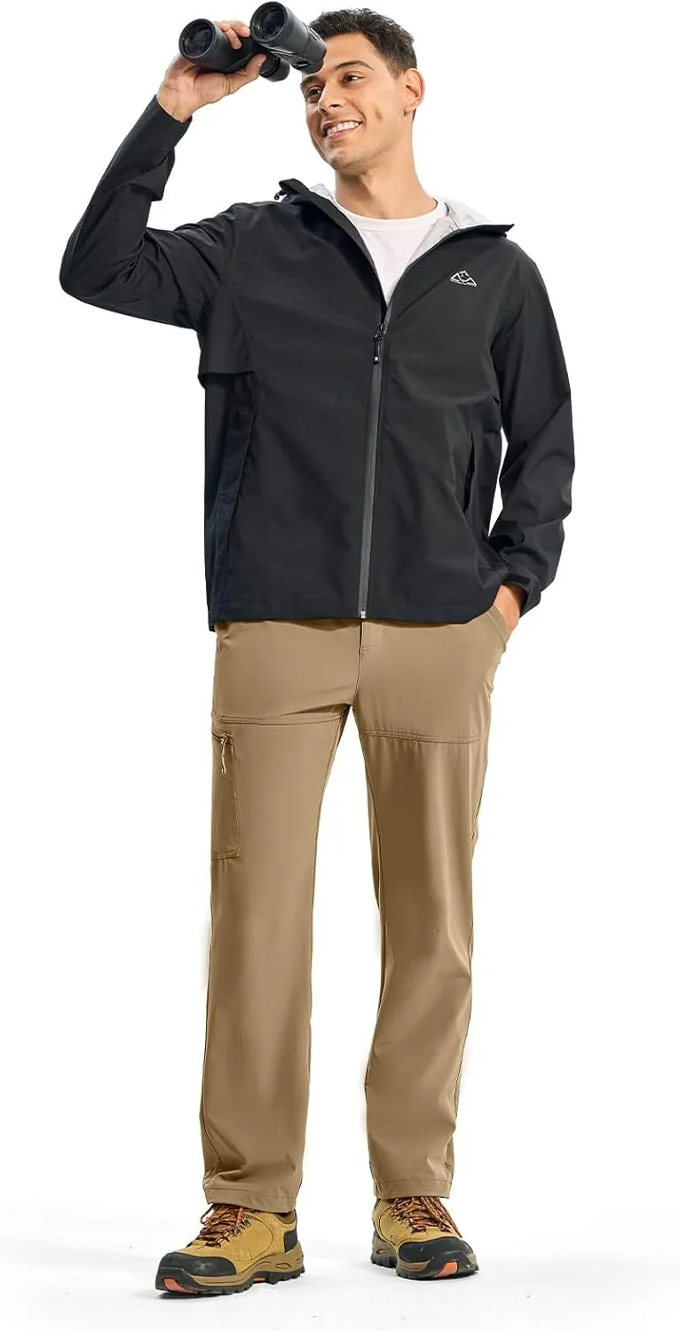 BGOWATU Men's Lightweight Hiking Travel Pants Quick Dry Water Resistant Athletic Joggers Zipper Pockets Cargo Workout Casual