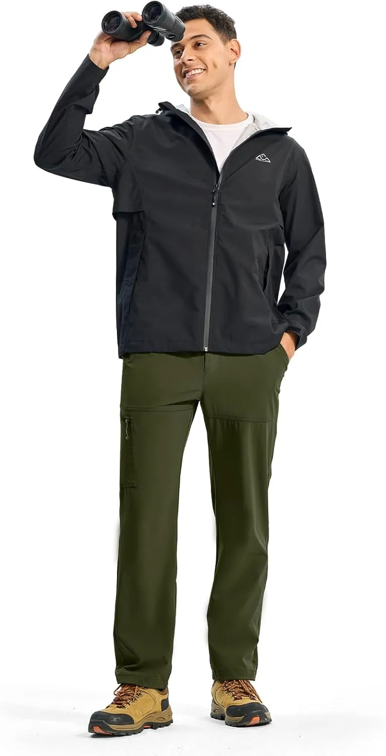 BGOWATU Men's Lightweight Hiking Travel Pants Quick Dry Water Resistant Athletic Joggers Zipper Pockets Cargo Workout Casual