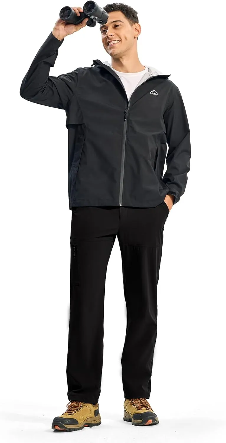 BGOWATU Men's Lightweight Hiking Travel Pants Quick Dry Water Resistant Athletic Joggers Zipper Pockets Cargo Workout Casual