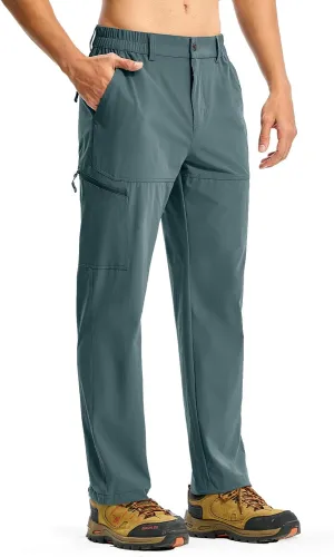 BGOWATU Men's Lightweight Hiking Travel Pants Quick Dry Water Resistant Athletic Joggers Zipper Pockets Cargo Workout Casual
