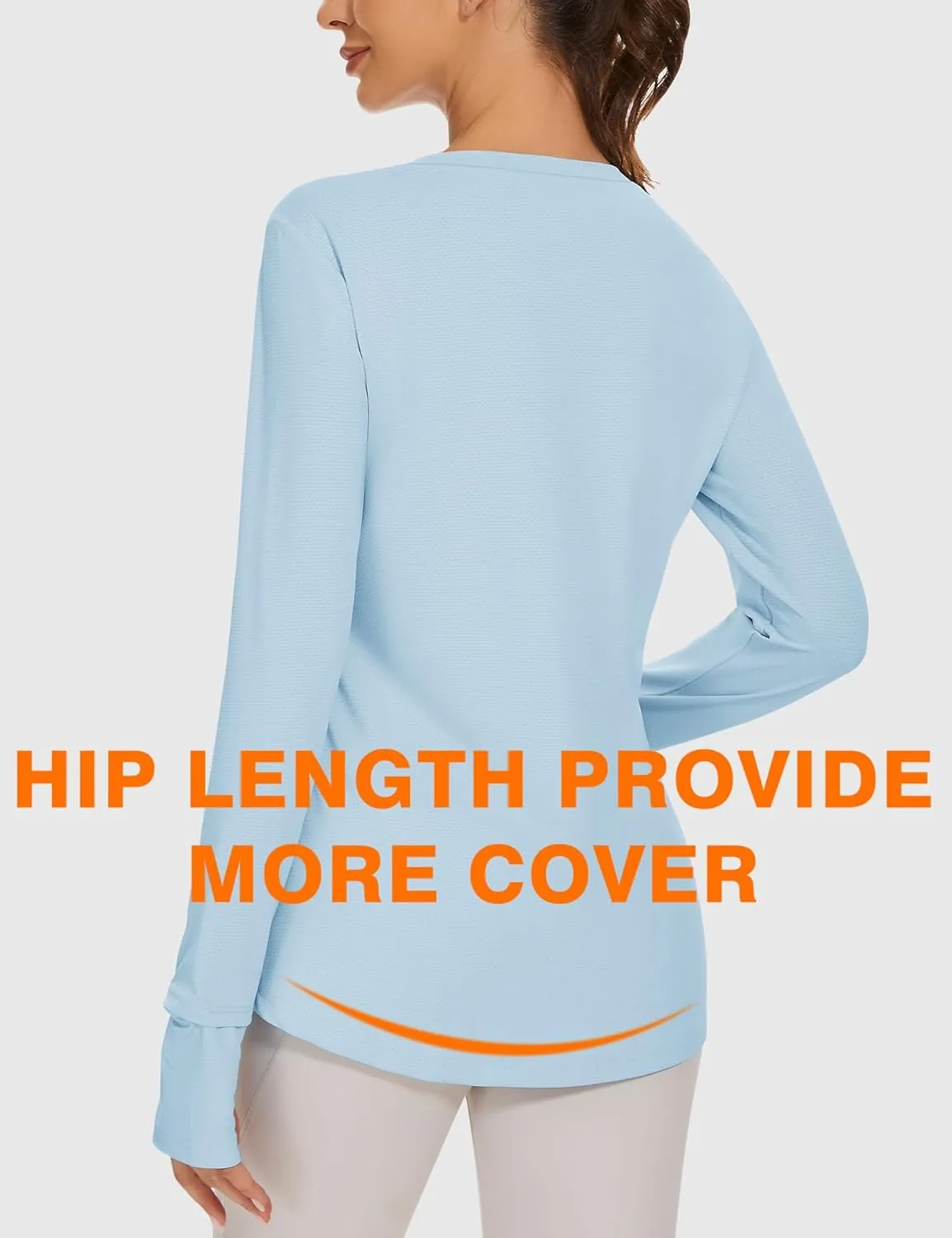 Blingfit Women's Workout Tops Long Sleeve Running Hiking Athletic Gym Shirts Lightweight UPF50  UV Rash Guard Sun Protection