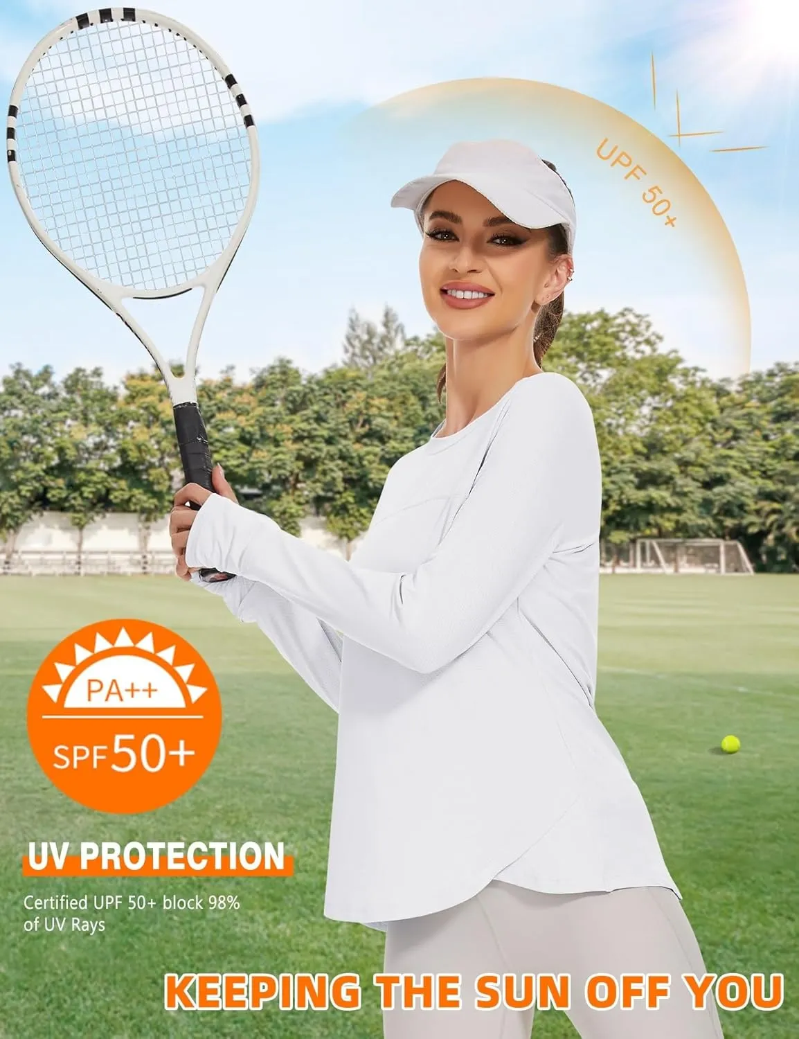 Blingfit Women's Workout Tops Long Sleeve Running Hiking Athletic Gym Shirts Lightweight UPF50  UV Rash Guard Sun Protection