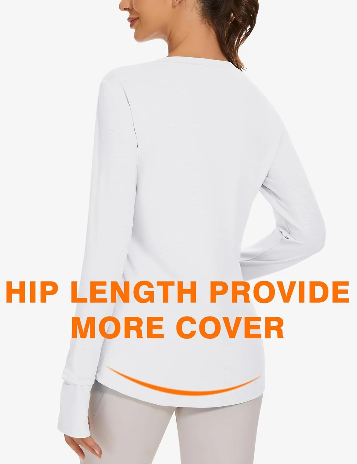 Blingfit Women's Workout Tops Long Sleeve Running Hiking Athletic Gym Shirts Lightweight UPF50  UV Rash Guard Sun Protection