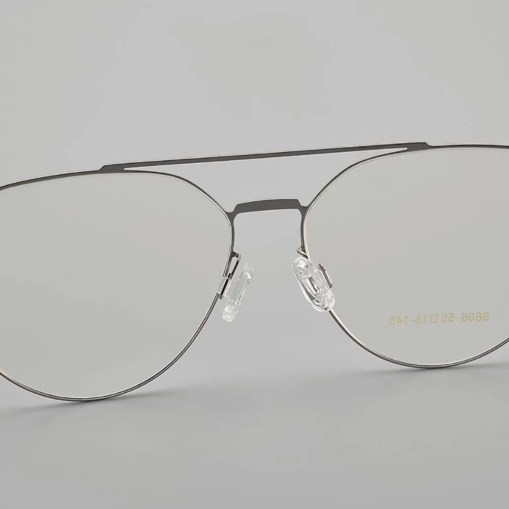 Blue Light Blocking Reading Glasses for Women Men 70S Style Double Bridge Oval Titanium Frame Computer Readers Glasses