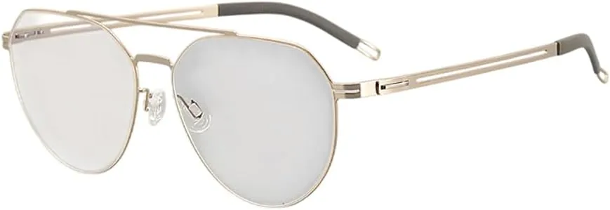 Blue Light Blocking Reading Glasses for Women Men 70S Style Double Bridge Oval Titanium Frame Computer Readers Glasses